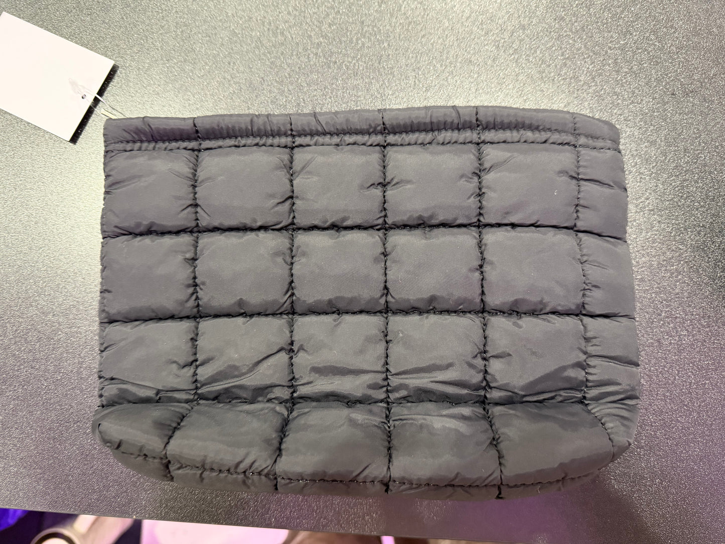 Quilted Puff Bag - Black