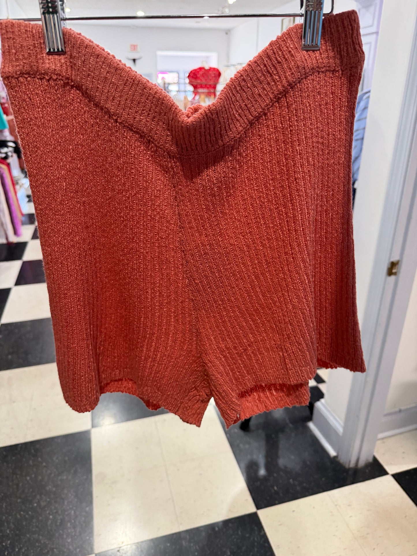 Marcie Knit Shorts - Coral