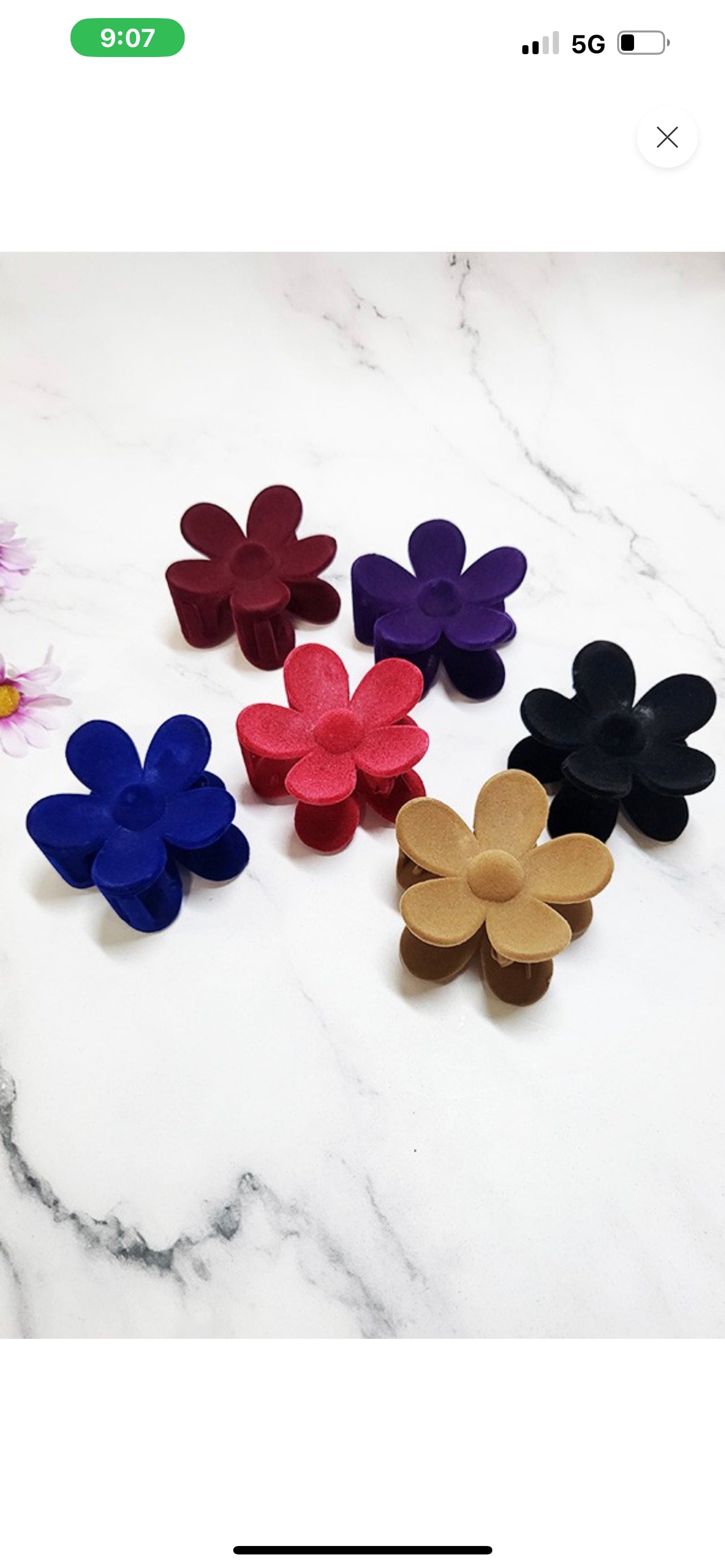 Velvet Flower Hair Clips