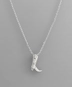 MINI COWBOY BOOT NECKLACE - SILVER