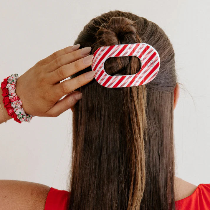 TELETIES - CANDY CANE CRUSH - MEDIUM FLAT CLIP