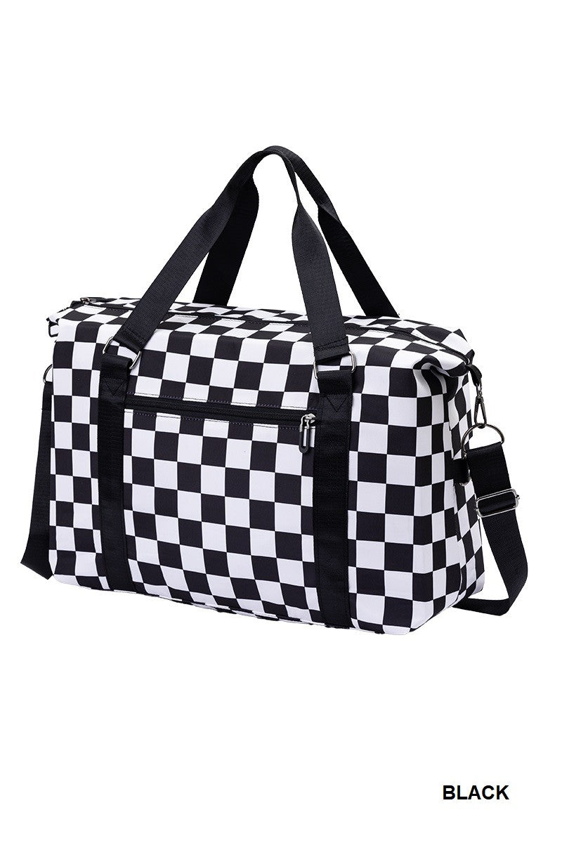 CHECKERED DUFFLE BAG