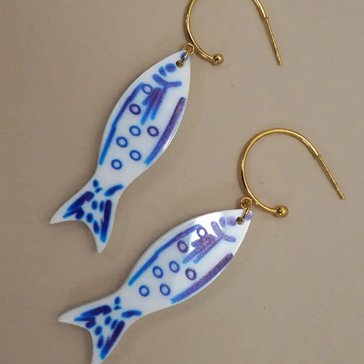 FISH EARRINGS - BLUE