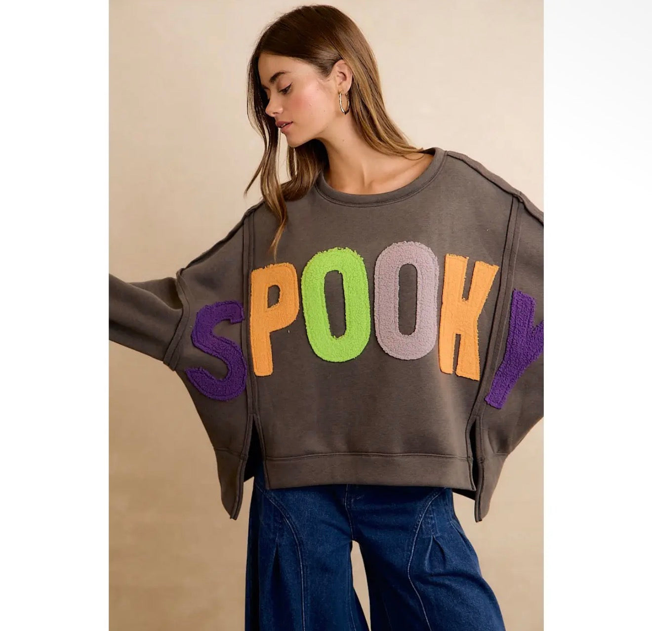 Spooky Chenille Letter Top - FINAL SALE