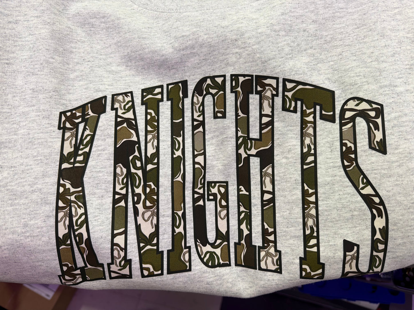 Camo School Mascot Crewneck - Knights