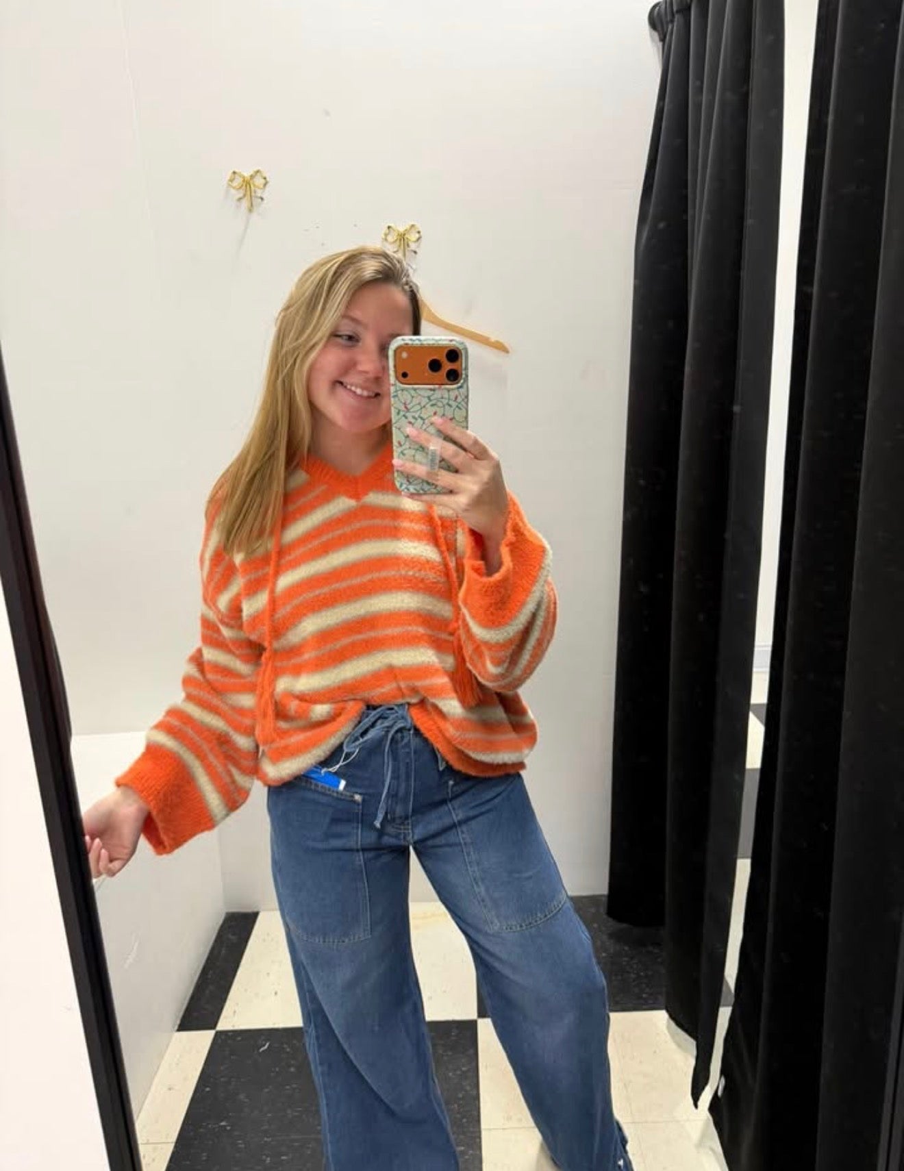 Striped Mohair Hoodie