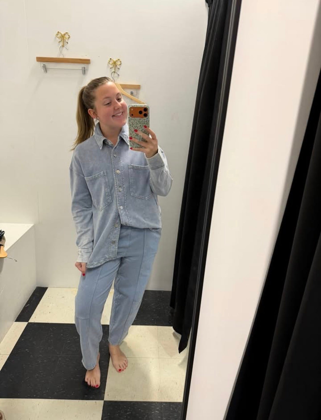 Acid Washed Button Down Shacket