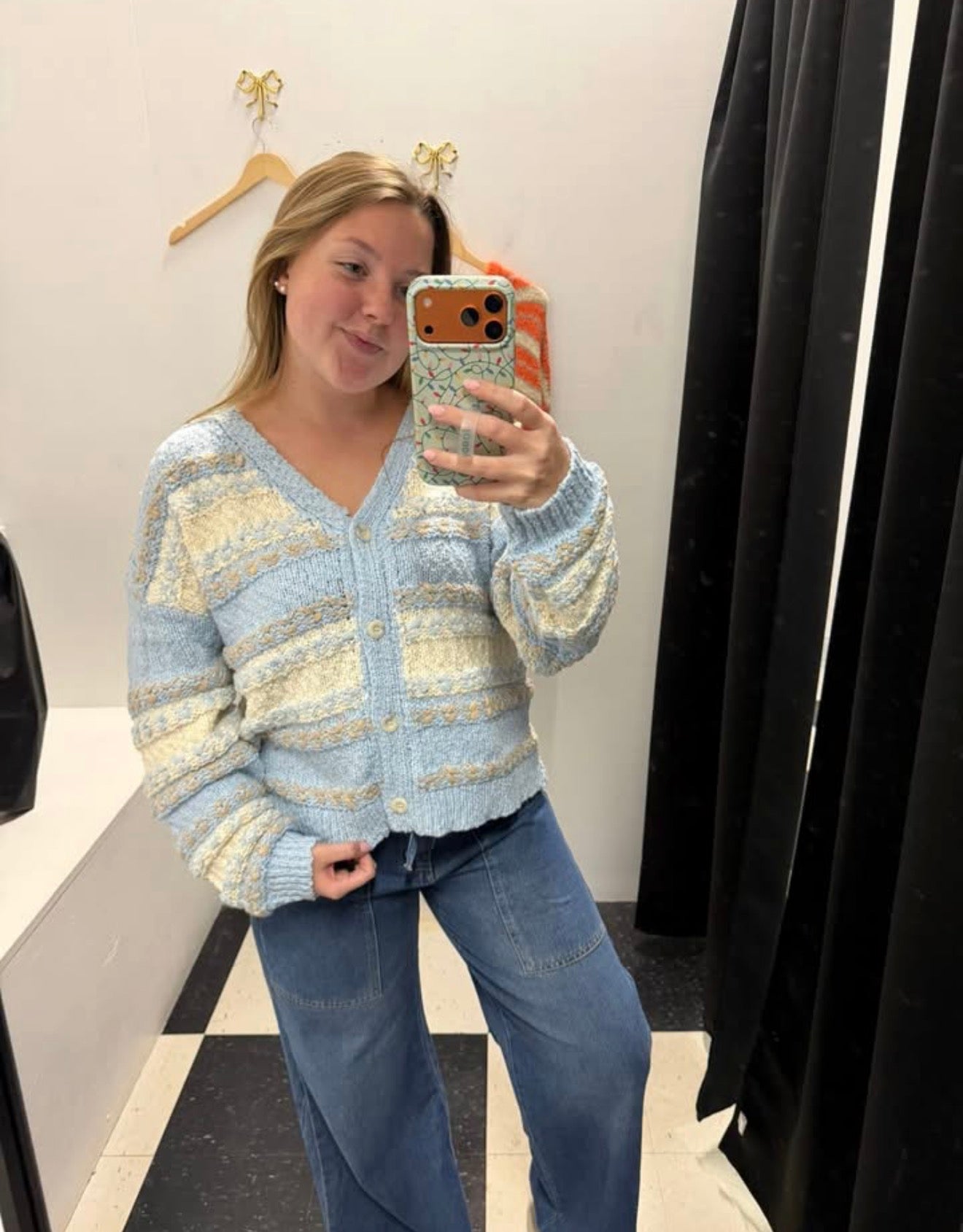 Multicolor Textured Knit Cardigan