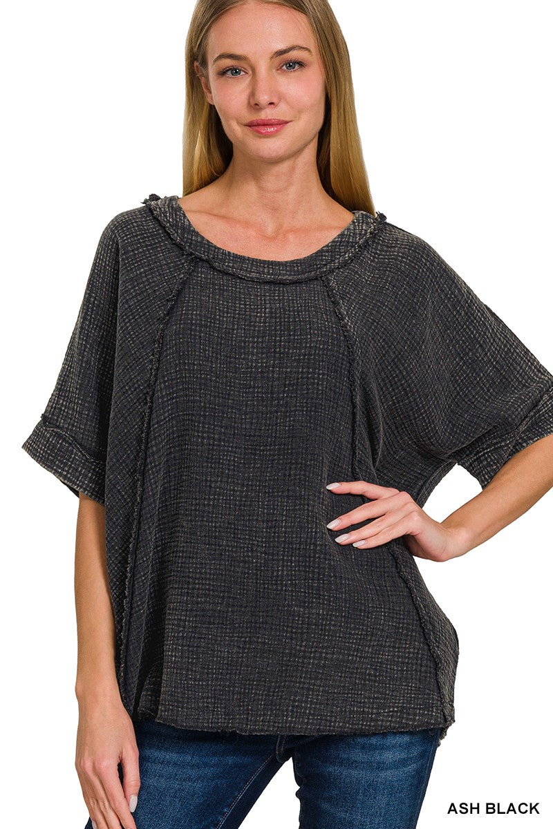 WASHED DOUBLE GAUZE TOP