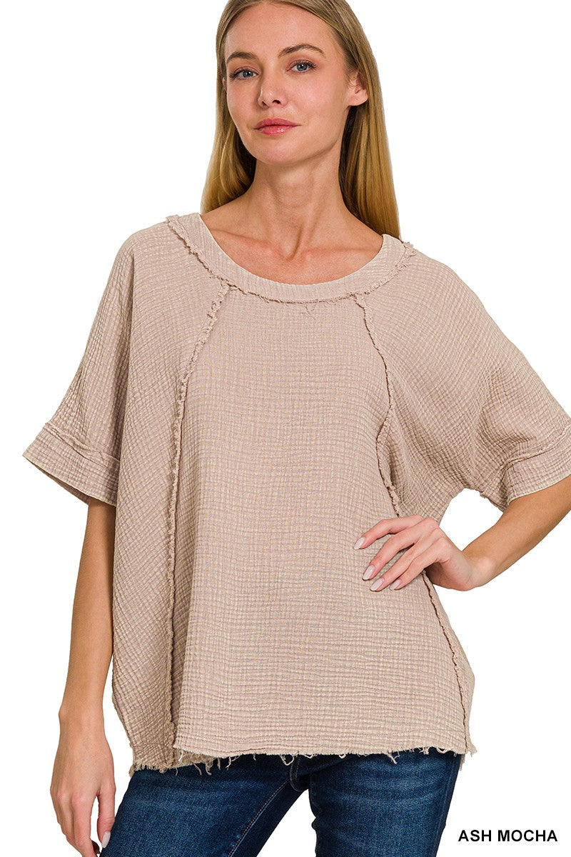 WASHED DOUBLE GAUZE TOP