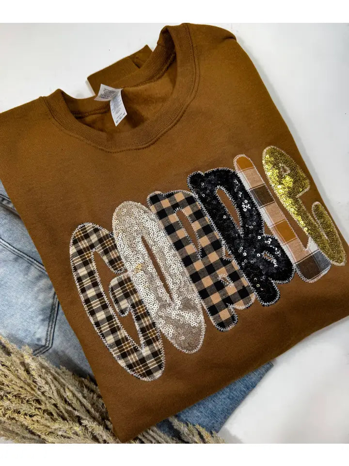 GOBBLE MIXED PRINT CREWNECK