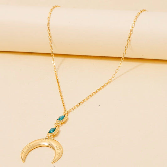 WESTERN TURQUOISE CRESCENT NECKLACE