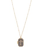 "He Is Risen" Matthew 28:6 Cross Locket Necklace