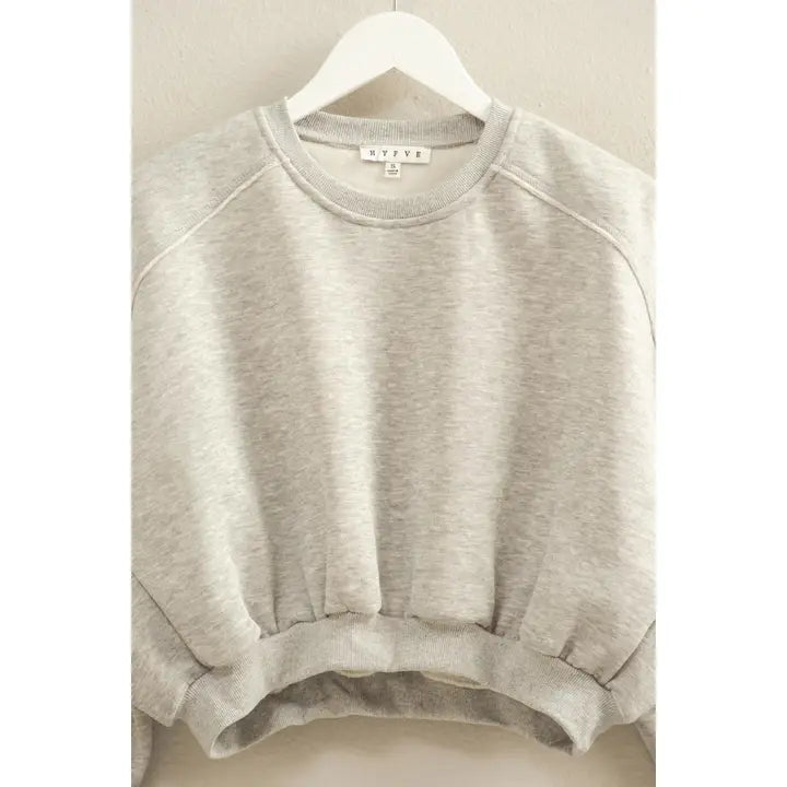 ARCHIE CROPPED SWEATSHIRT - GRAY