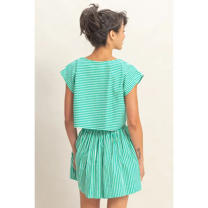 PIPPA STRIPED TOP - GREEN