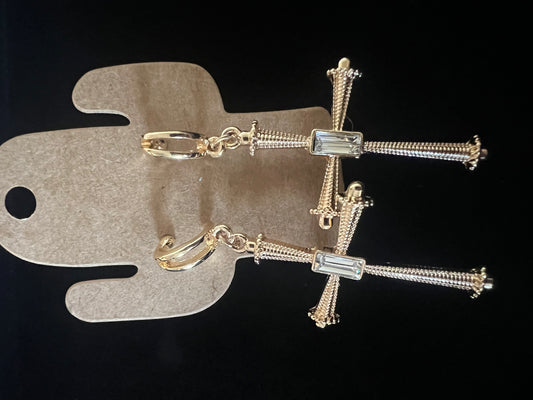 Cross Rhinestone Earrings