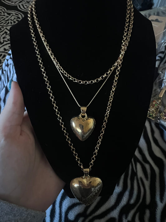 Triple Layered Heart Necklace