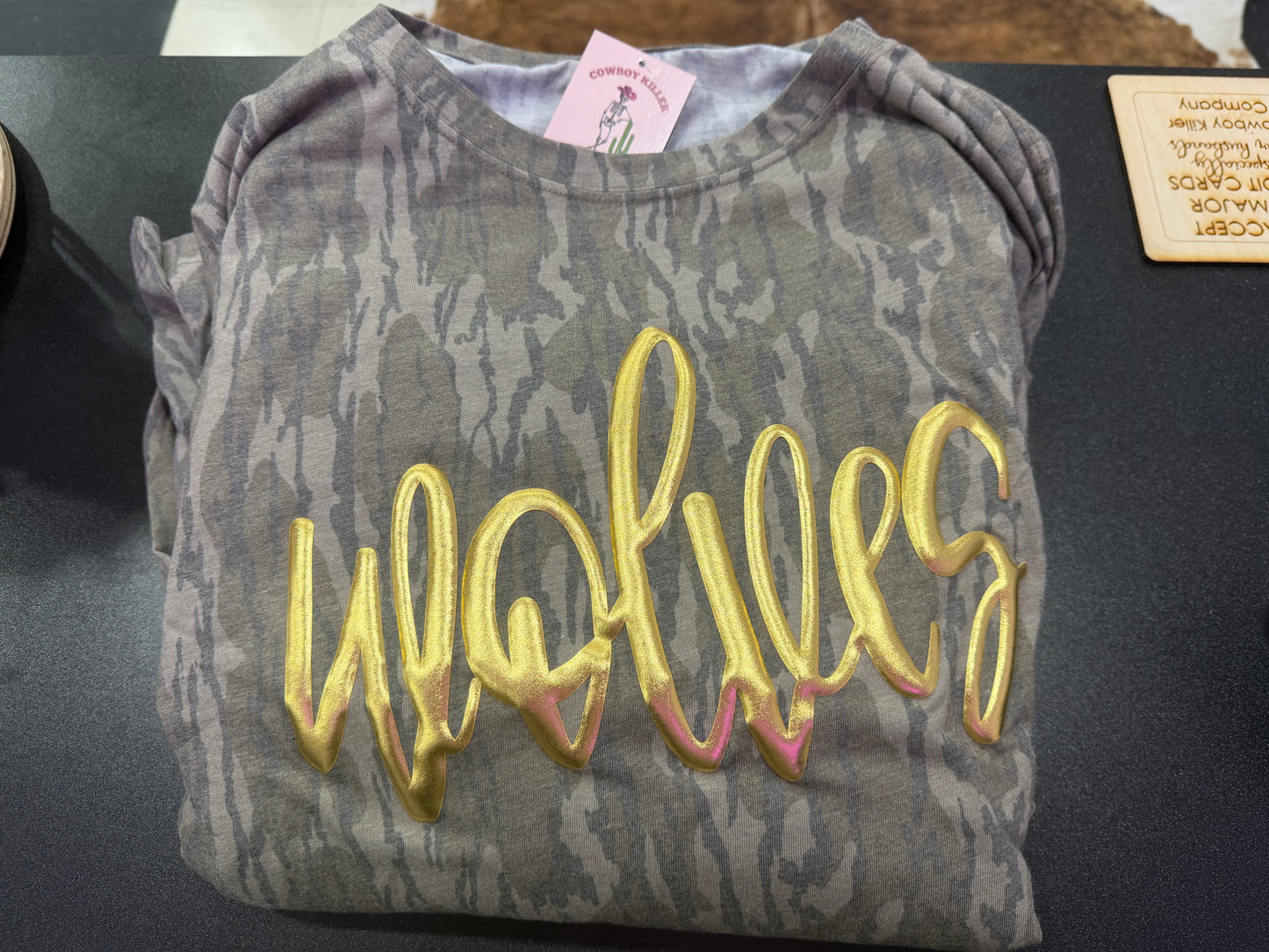 Game Day Bottomland Camo Tee - Wolves