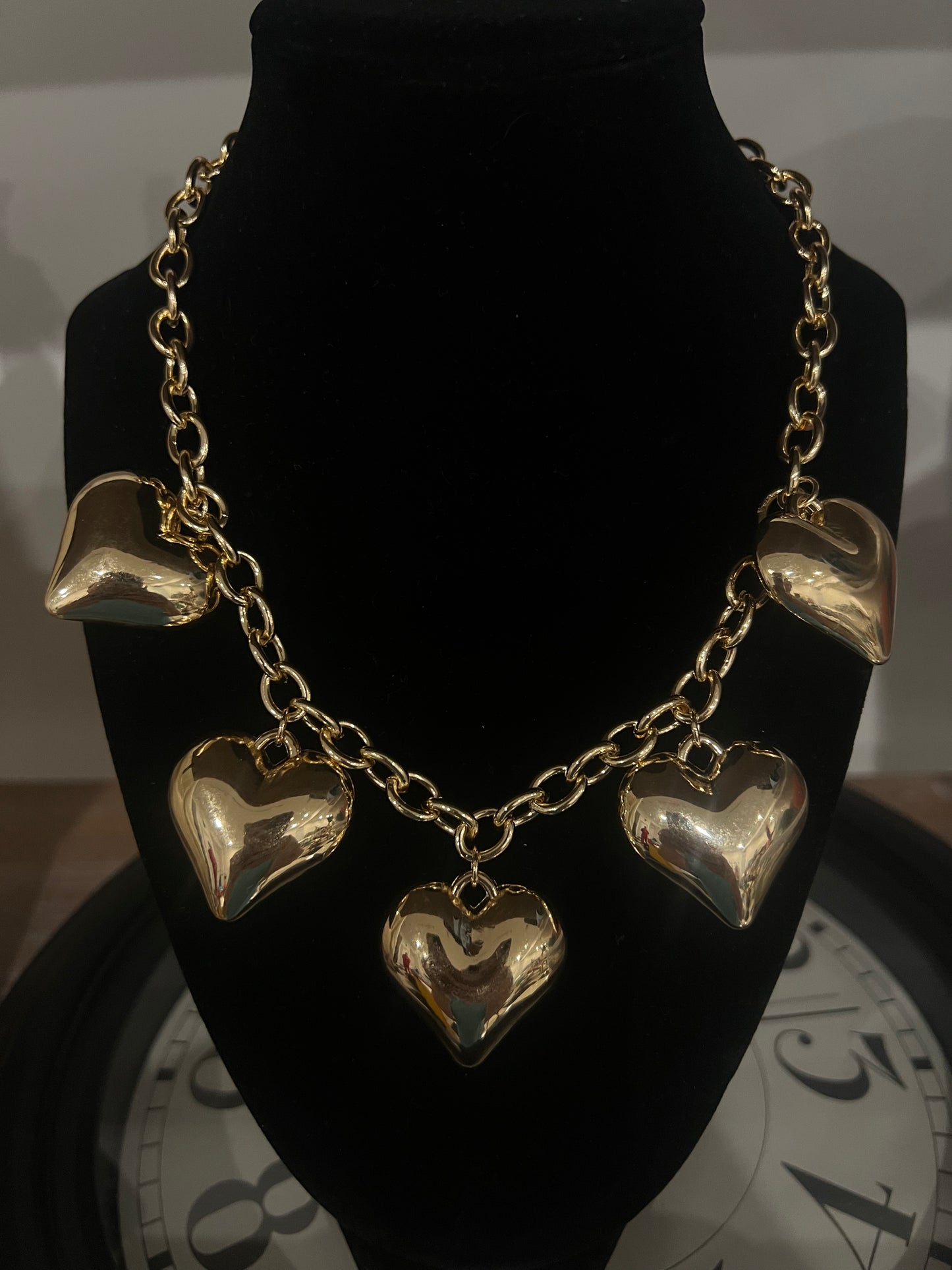 Multi Puffy Heart Necklace