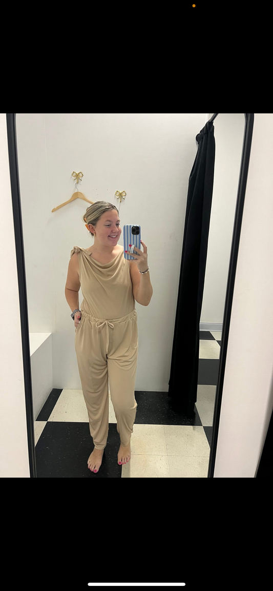 Macey Shoulder Tie Jumpsuit