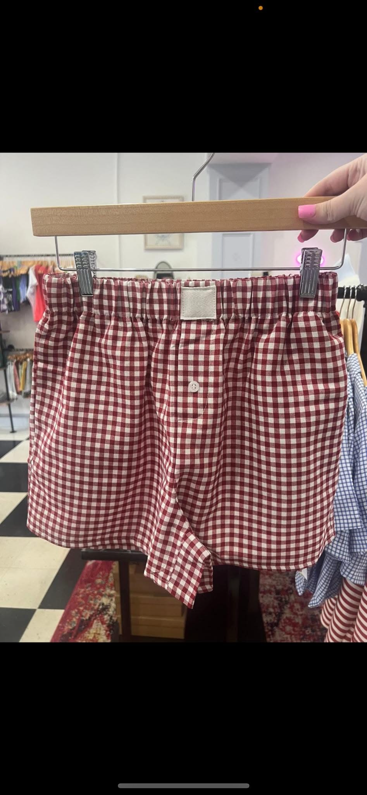 Plaid Gingham Boxer Shorts