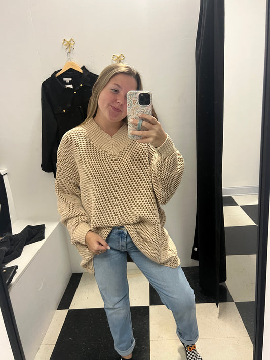 Oversized Two Tone Sweater