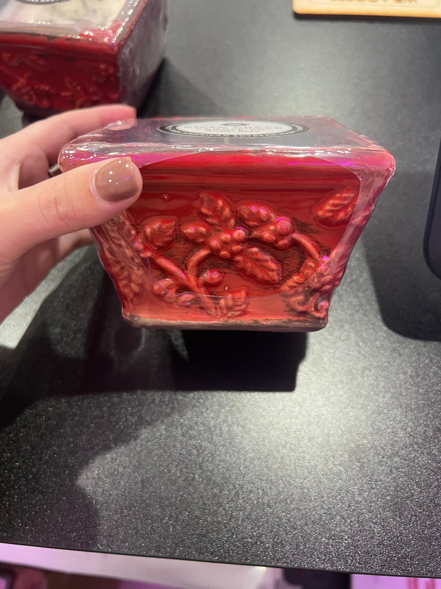 Swan Creek Candles - Holiday Red Small Sqaure Pot - Ginger Bliss