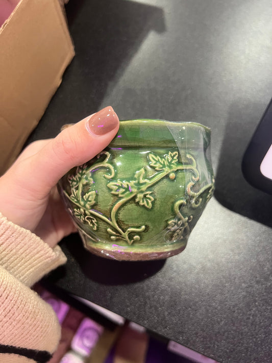 Swan Creek Candles - Holiday Green Small Pot - Spiced Orange & Cinnamon