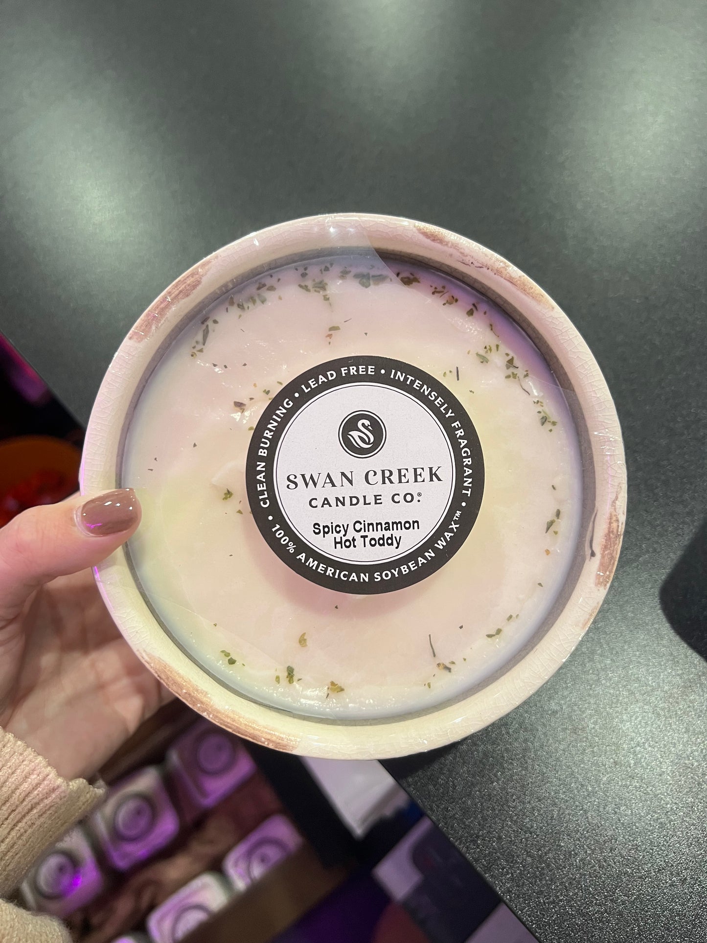 Swan Creek Candles - Holiday White Large Bowl - Spicy Cinnamon Hotty Toddy