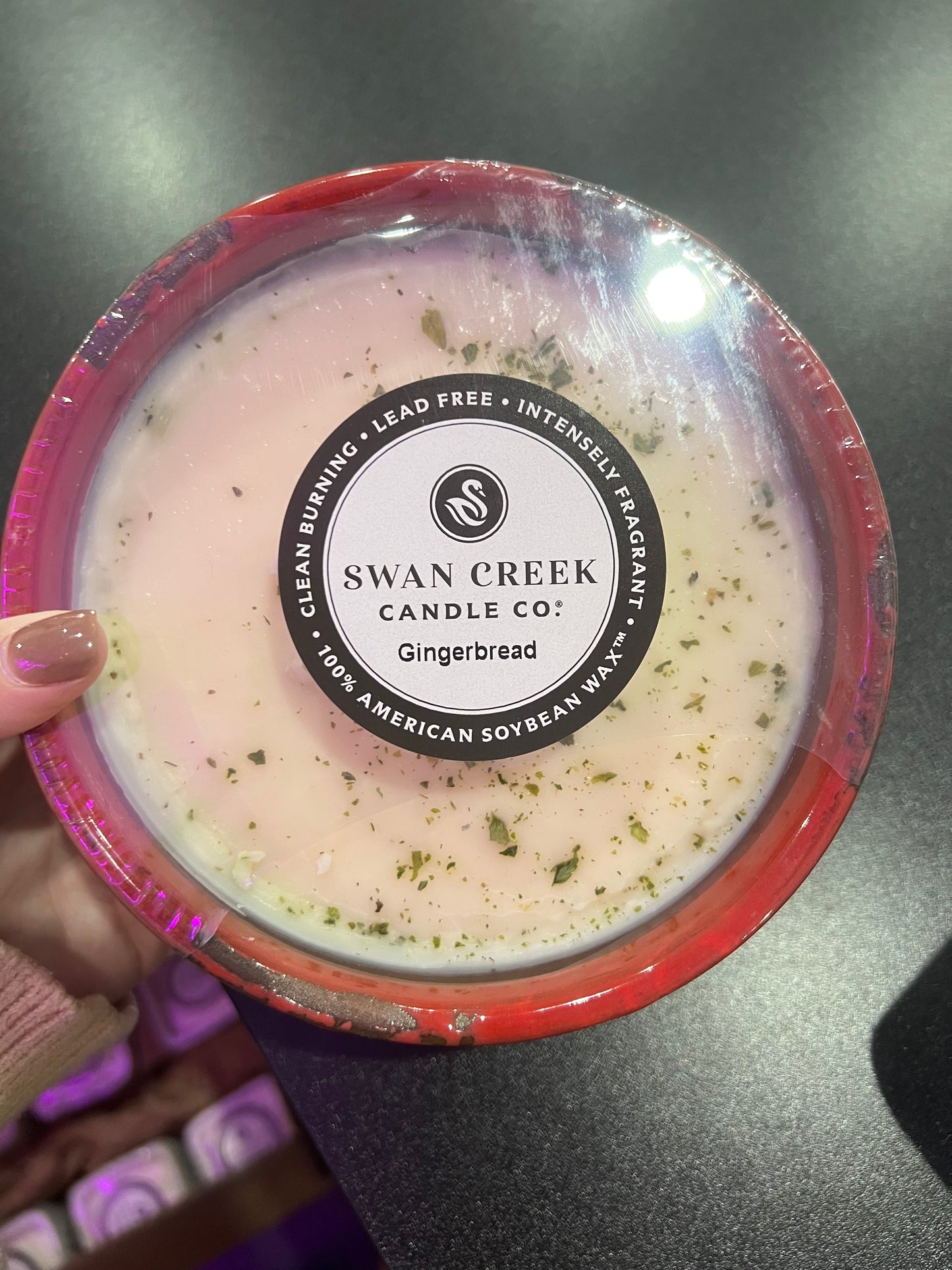 Swan Creek Candles - Holiday Red Large Bowl - Gingerbread