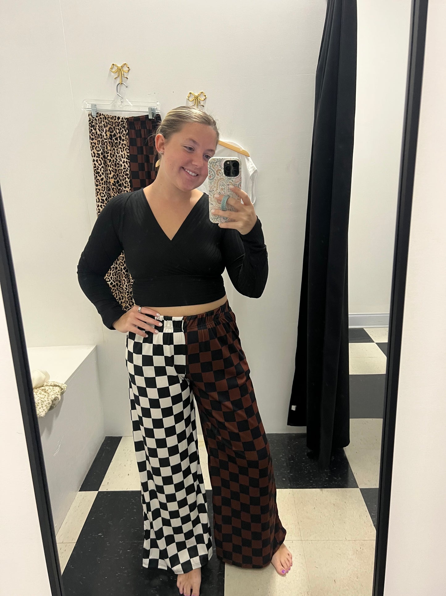 Split Decision Checkered Pants