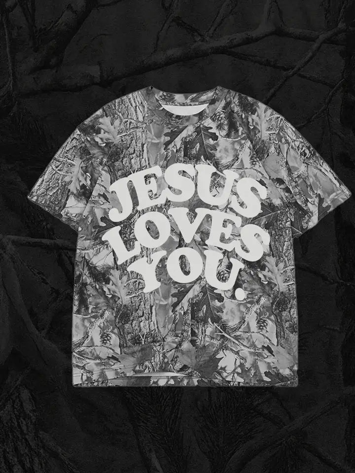 JESUS LOVES YOU CAMO TEE - MIDNIGHT