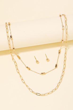 METALLIC LAYERED NECKLACE