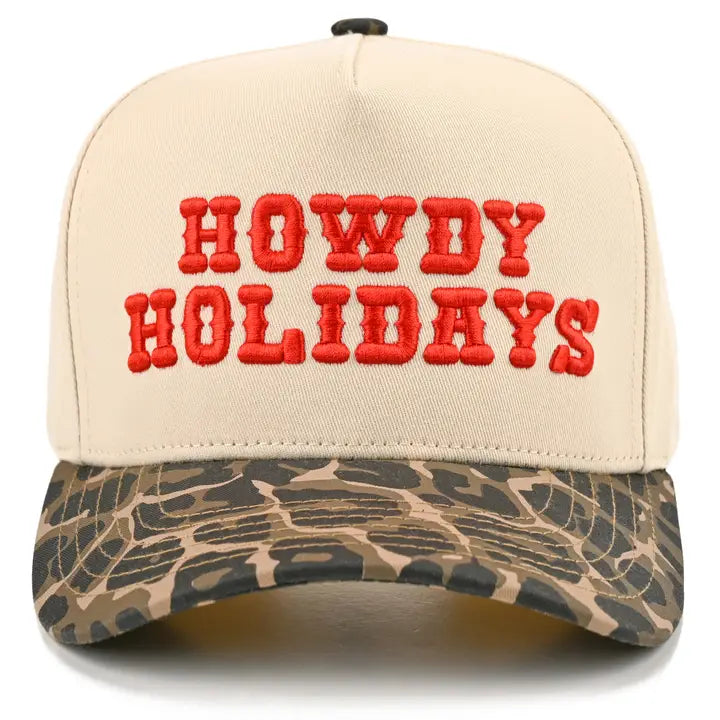 HOWDY HOLIDAYS TRUCKER HAT - LEOPARD