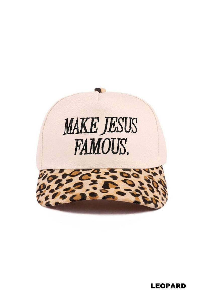 Make Jesus Famous Hat - Leopard