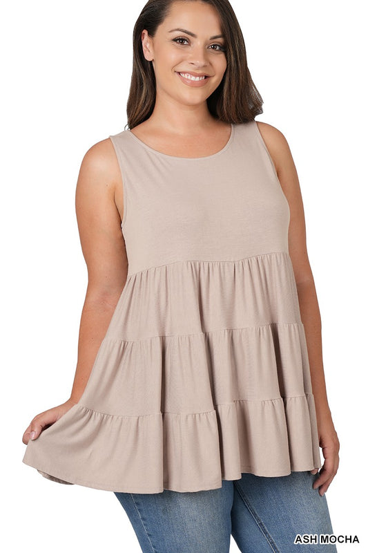 LORI TIERED TANK TOP - CURVY