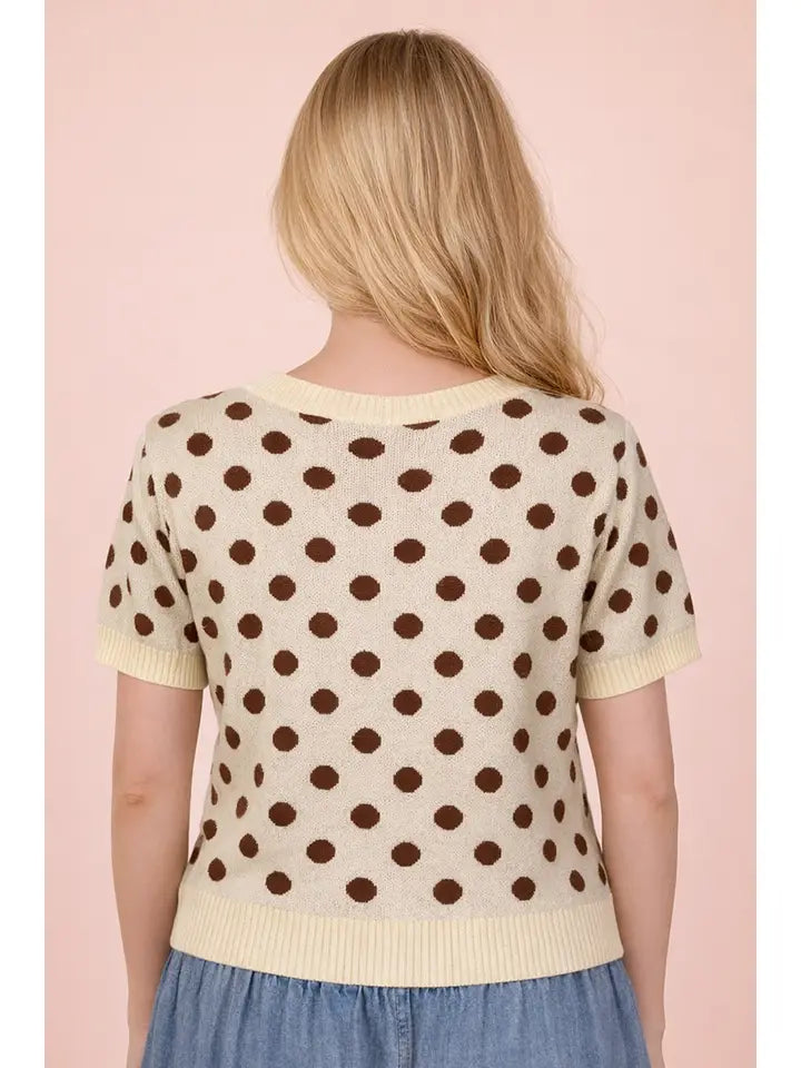 POLKA DOT SWEATER CARDIGAN