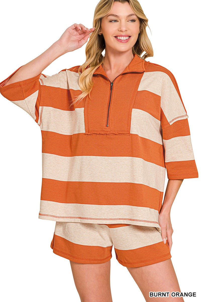 BEX STRIPED TOP - ORANGE