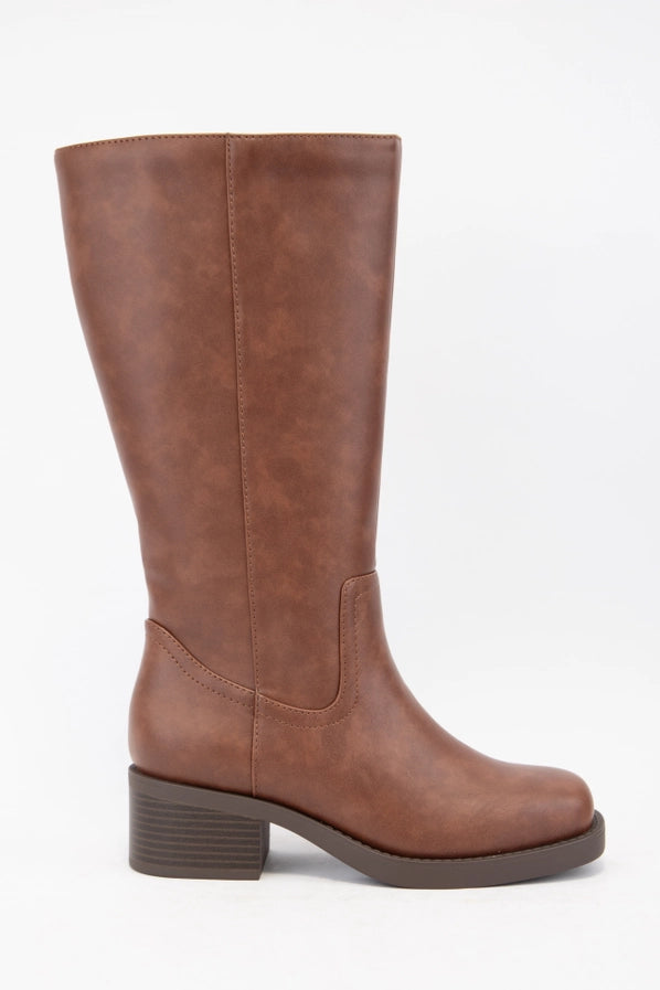 BELVIN PULL-ON RIDING BOOTS - COGNAC