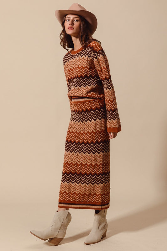 MULTI COLOR CHEVRON STRIPED TOP