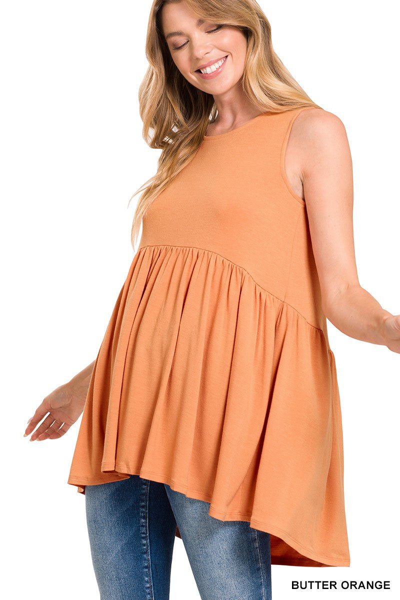 SHIRRING DETAIL TANK TOP