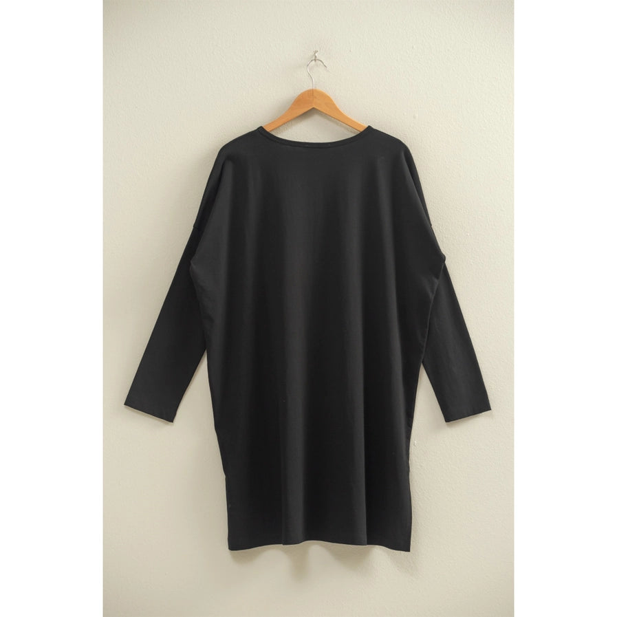 SIDE SLIT OVERSIZED MIDI DRESS