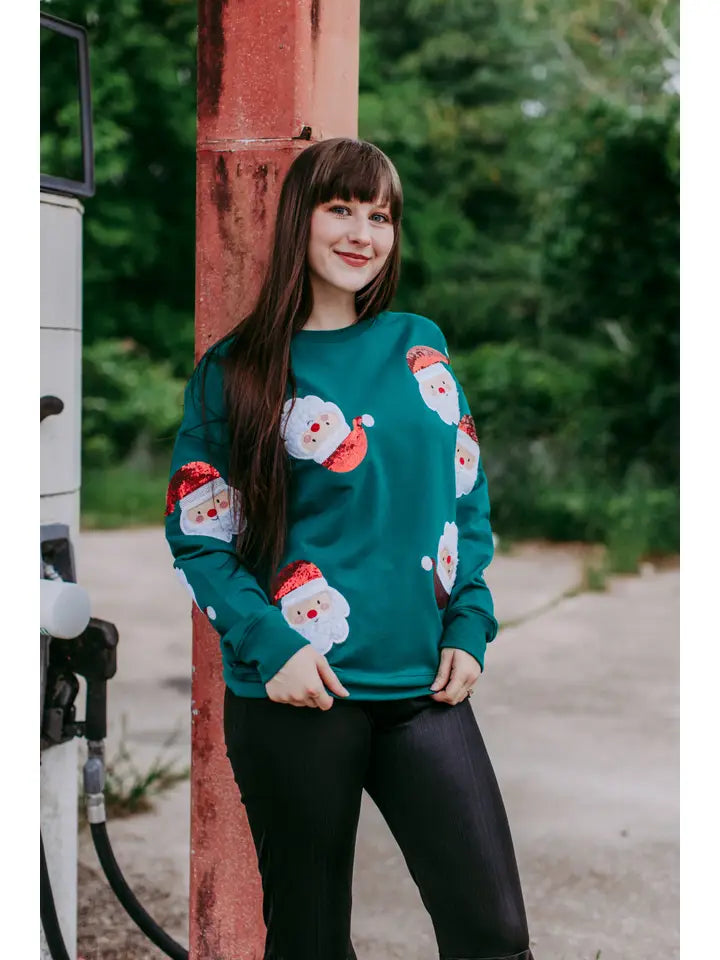 SEQUIN SANTA CREWNECK