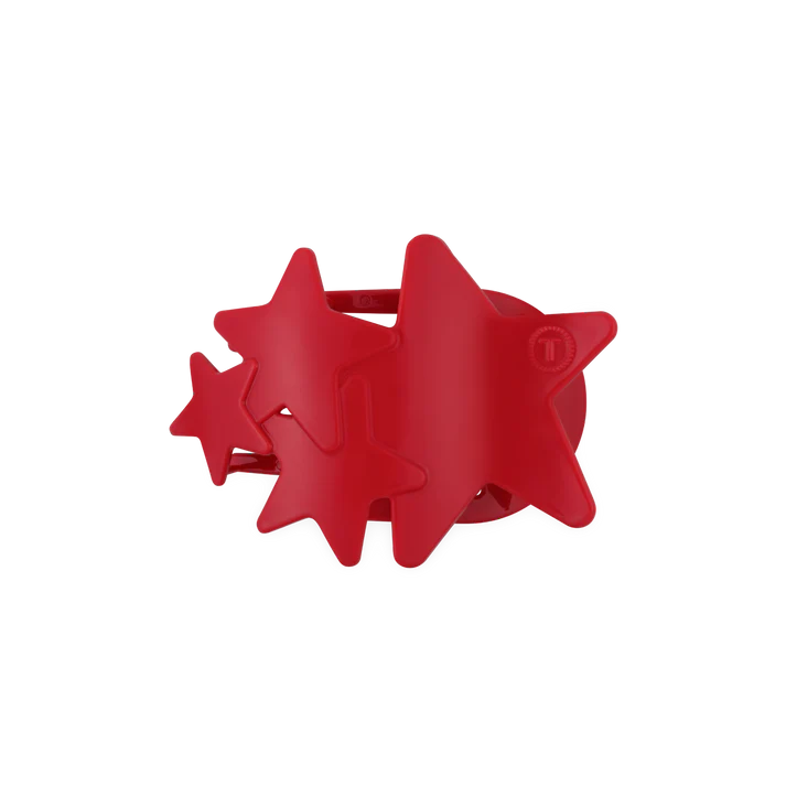 TELETIES - SHOOTING STARS FLAT HAIR CLIP - RED - MEDIUM