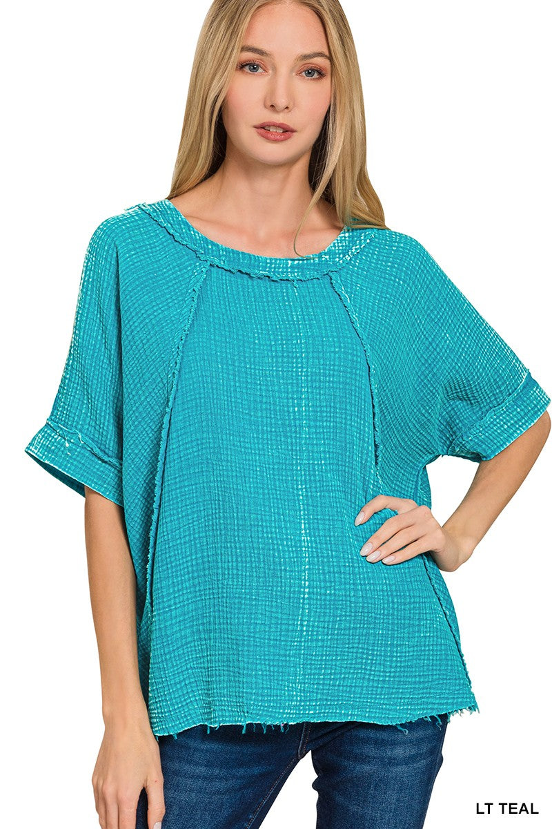 WASHED DOUBLE GAUZE TOP