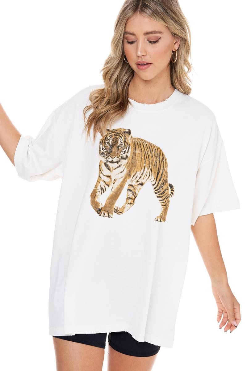 VINTAGE TIGER GRAPHIC TEE - WHITE