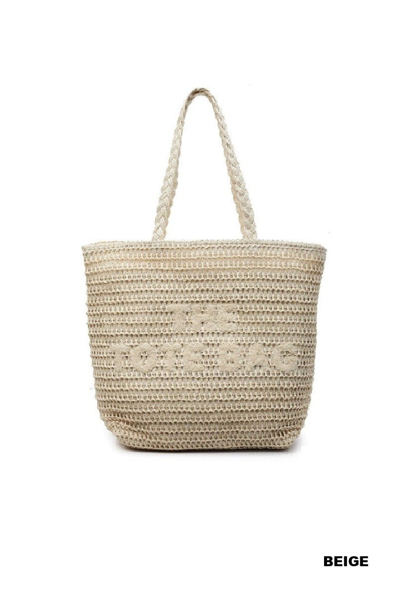THE TOTE BAG - STRAW WOVEN BEIGE