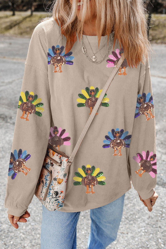 SEQUIN TURKEY CREWNECK