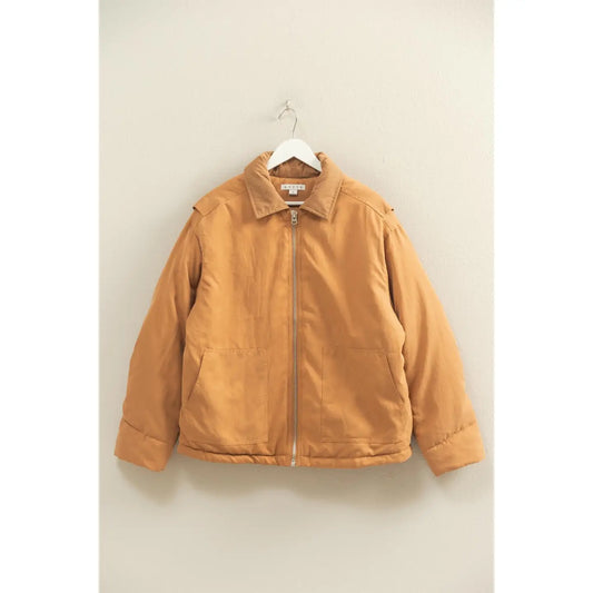 Zip Front Puffer Barn Jacket