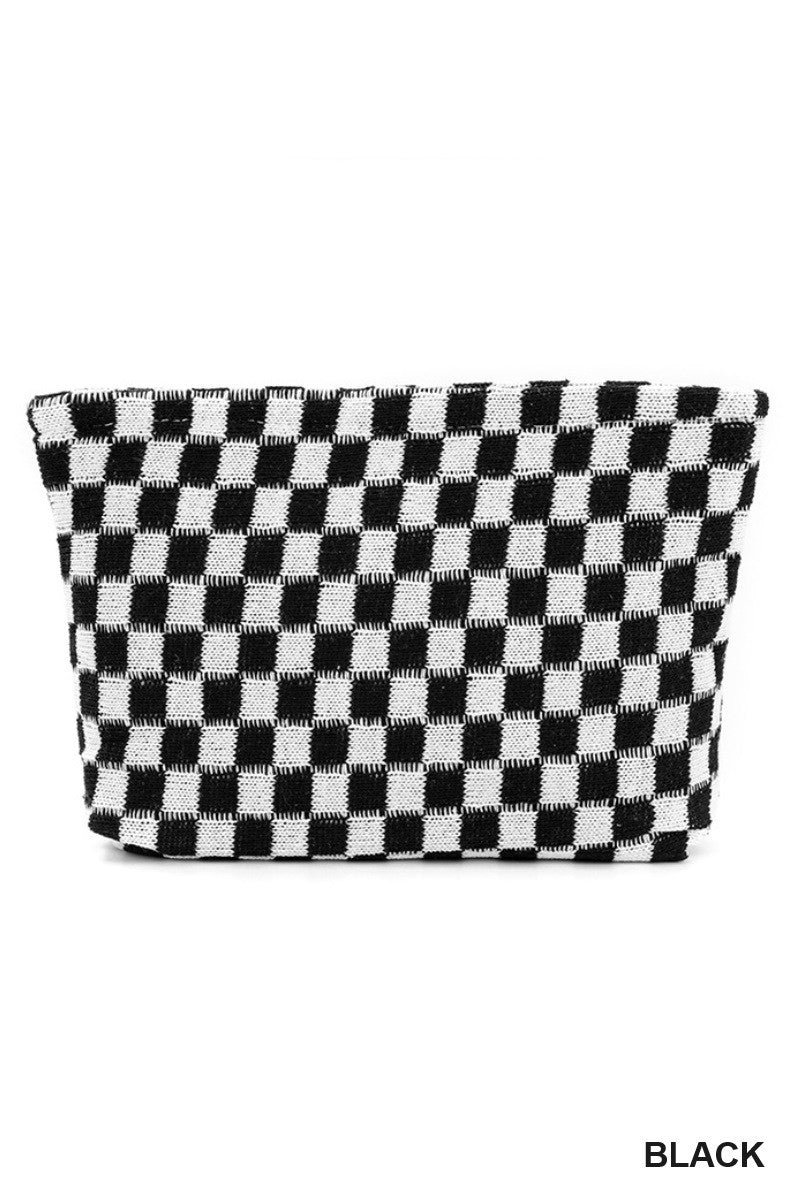 Checkered Travel Clutch Bag